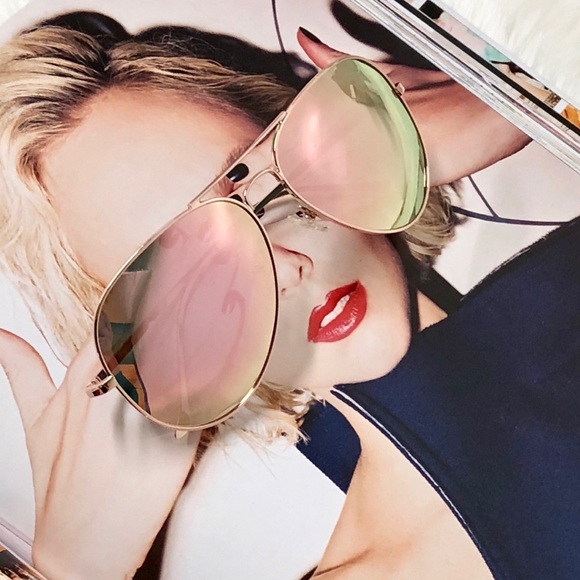 NWT - Polarized Pink Mirrored Aviator Sunglasses - Picture 2 of 6